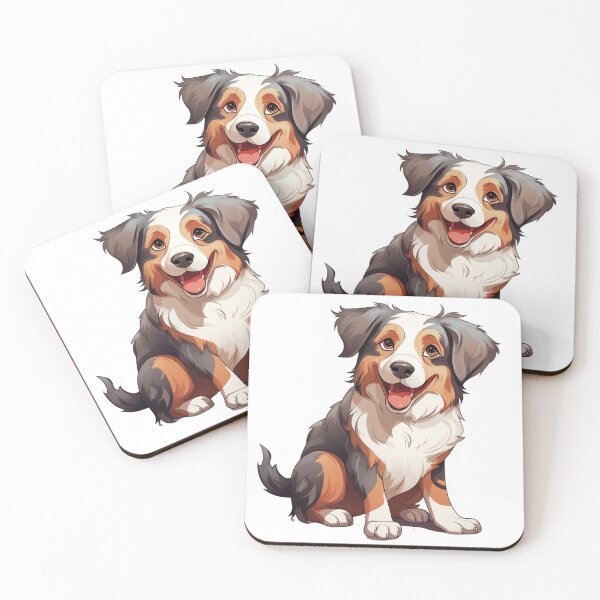Item preview, Cute Australian Shepherd Dog - Playful Cartoon Illustration designed and sold by SipandStan.
