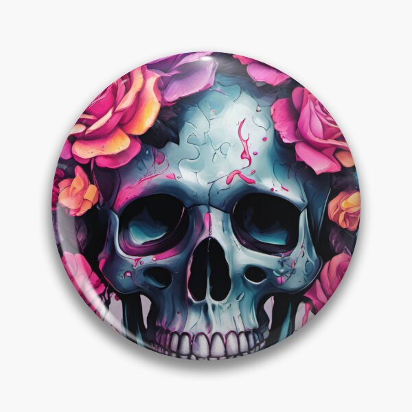 Item preview, Flowered Skull Smiling Death designed and sold by SilverSunStudio.