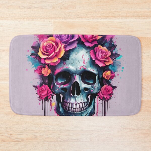Item preview, Flowered Skull Smiling Death designed and sold by SilverSunStudio.