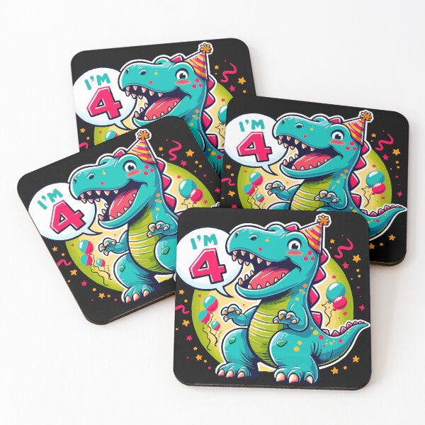Item preview, Happy 4th Birthday - Roaring Dino Bash designed and sold by Jurady.