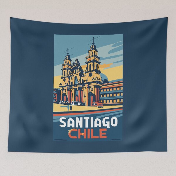 Item preview, A Vintage Travel Art of Santiago - Chile designed and sold by GoodOldVintage.