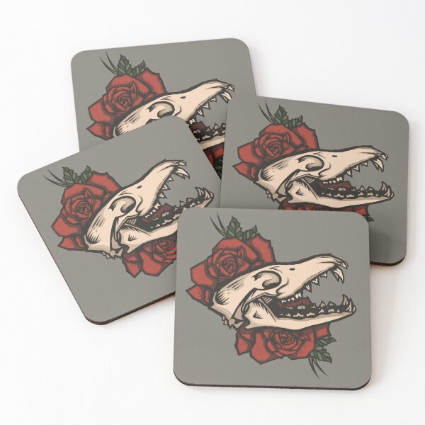 Item preview, Fox skull and roses  designed and sold by mother.mother.ink.
