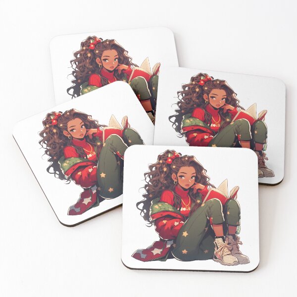Item preview, The Christmas Lofi Girl Reading Book - Reading Cartoon Characters designed and sold by Ordinary Life Works.