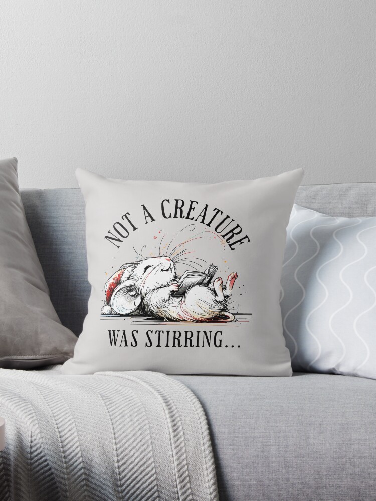 Thumbnail 1 of 3, Throw Pillow, Now a Creature was Stirring Mouse designed and sold by indigo2.