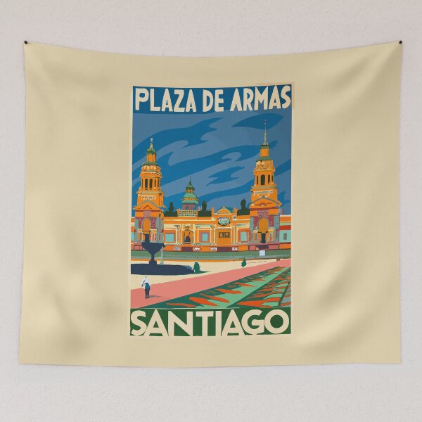 Item preview, A Vintage Travel Art of Santiago - Chile designed and sold by GoodOldVintage.