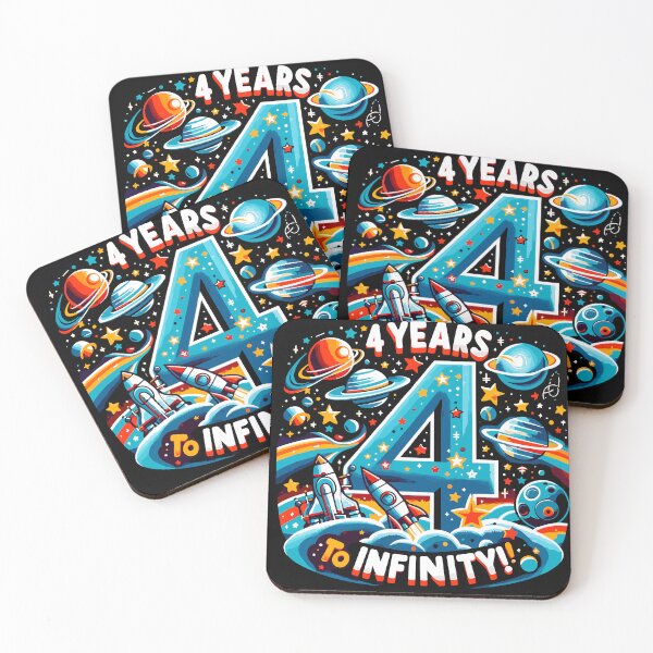 Item preview, Happy 4th Birthday - Space Adventure Blast designed and sold by Jurady.