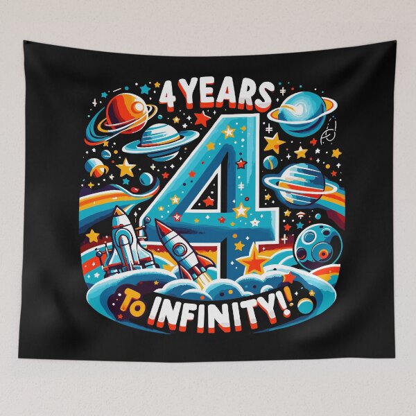 Item preview, Happy 4th Birthday - Space Adventure Blast designed and sold by Jurady.