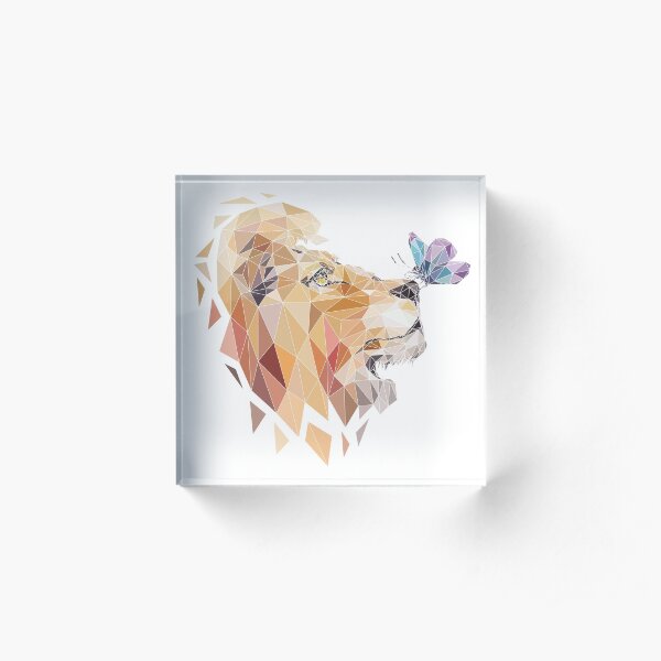 polygonal lion Acrylic Block