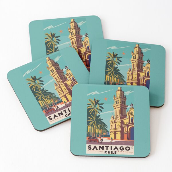 Item preview, A Vintage Travel Art of Santiago - Chile designed and sold by GoodOldVintage.