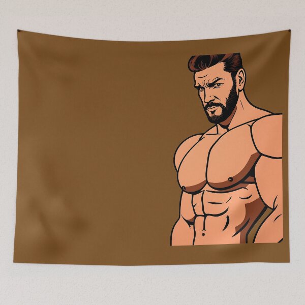 Item preview, Bold Daddy: Muscles & Might (Brown Background) designed and sold by LthrDaddyBear.