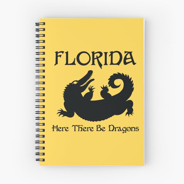 Item preview, Florida Alligator Here There Be Dragons (Black Text) designed and sold by GatorDesign.