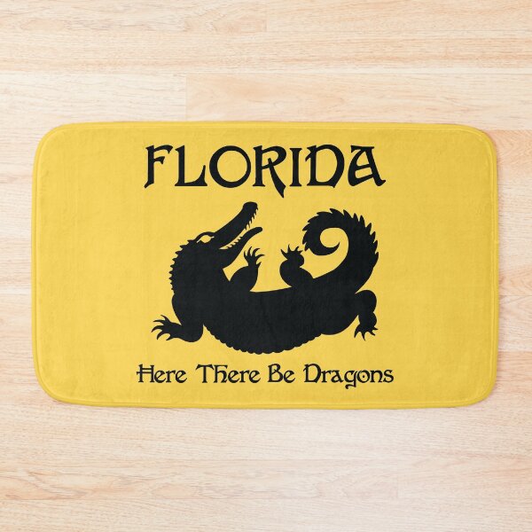 Item preview, Florida Alligator Here There Be Dragons (Black Text) designed and sold by GatorDesign.