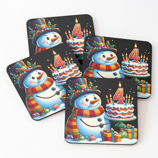 Item preview, Happy 4th Birthday - Enchanted Winter Wonderland designed and sold by Jurady.