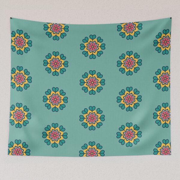 Item preview, Simple Flower And Leaf Rangoli Design designed and sold by Jollys-ArtShop.