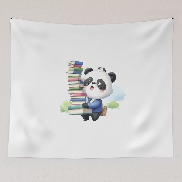 Item preview, Panda Playtime: Cute Watercolour Illustration with Books designed and sold by Doddlaix.