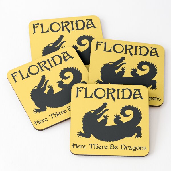 Item preview, Florida Alligator Here There Be Dragons (Black Text) designed and sold by GatorDesign.