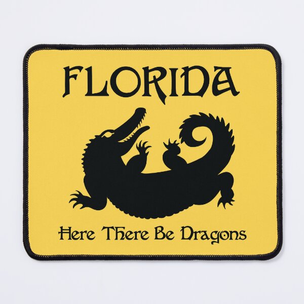 Item preview, Florida Alligator Here There Be Dragons (Black Text) designed and sold by GatorDesign.