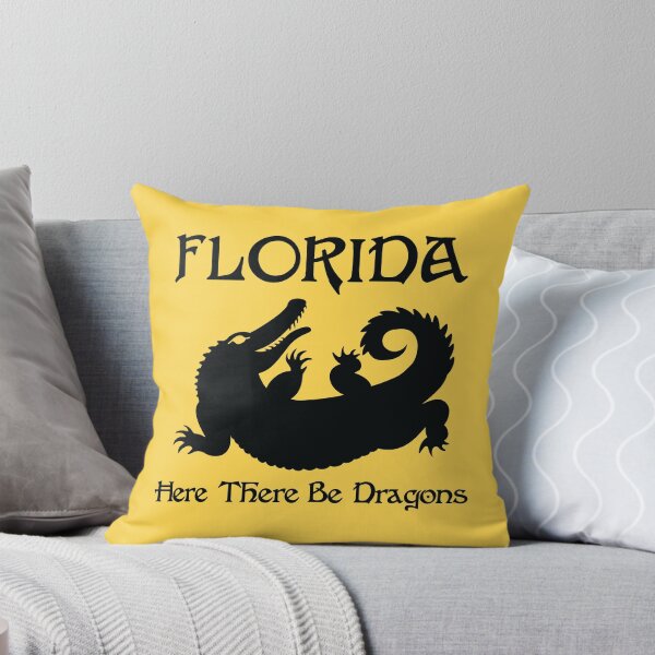 Item preview, Florida Alligator Here There Be Dragons (Black Text) designed and sold by GatorDesign.
