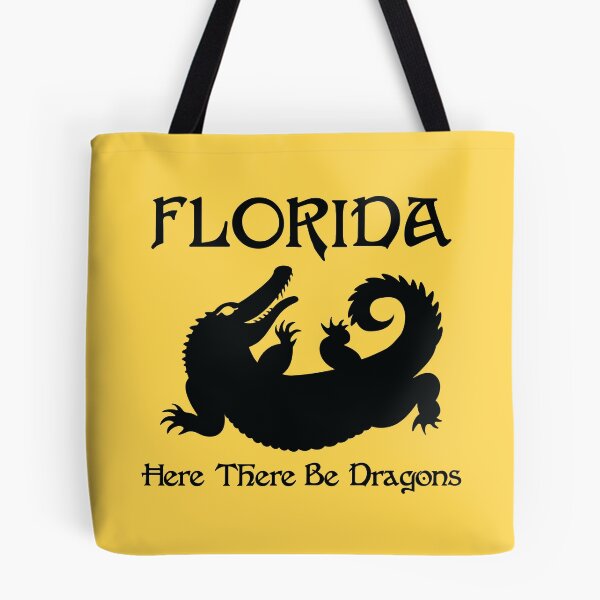 Item preview, Florida Alligator Here There Be Dragons (Black Text) designed and sold by GatorDesign.