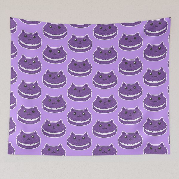 Item preview, Ube Cataron Cat Macaron - Purple Yam designed and sold by sehana.