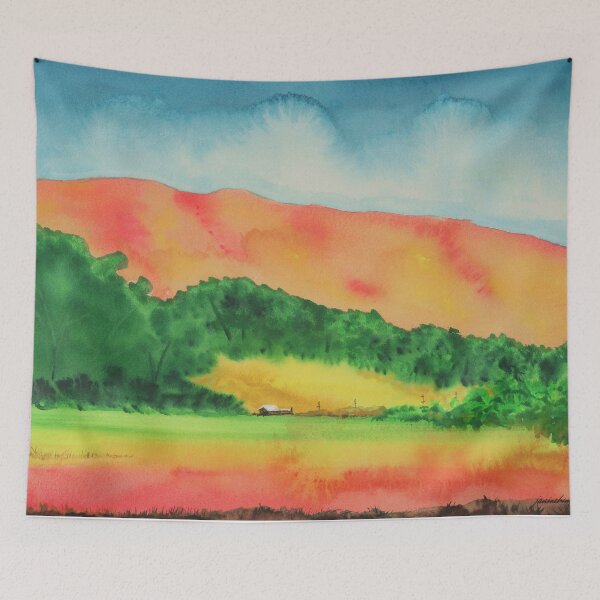 Item preview, Golden Hills Abstract Landscape - California designed and sold by RoseGenuine.