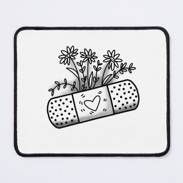 Item preview, Tattoo style bandaid sticking plaster with florals designed and sold by jazzydevil.