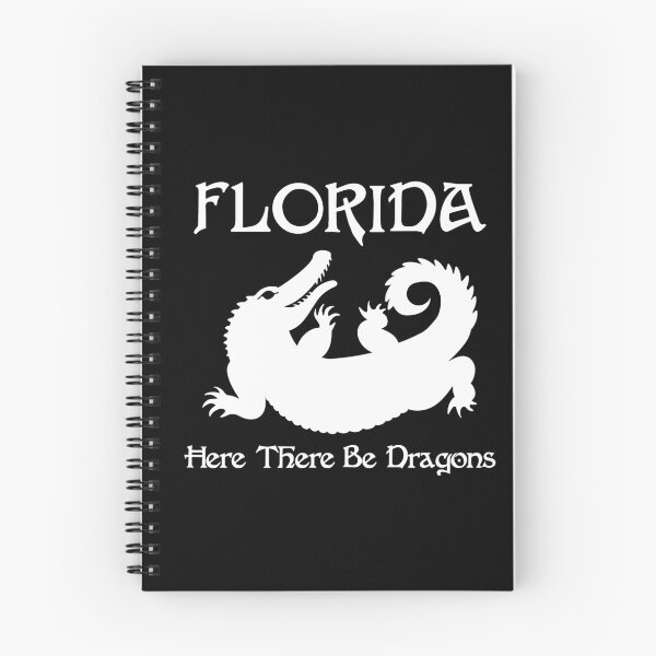 Item preview, Florida Alligator Here There Be Dragons (White Text) designed and sold by GatorDesign.