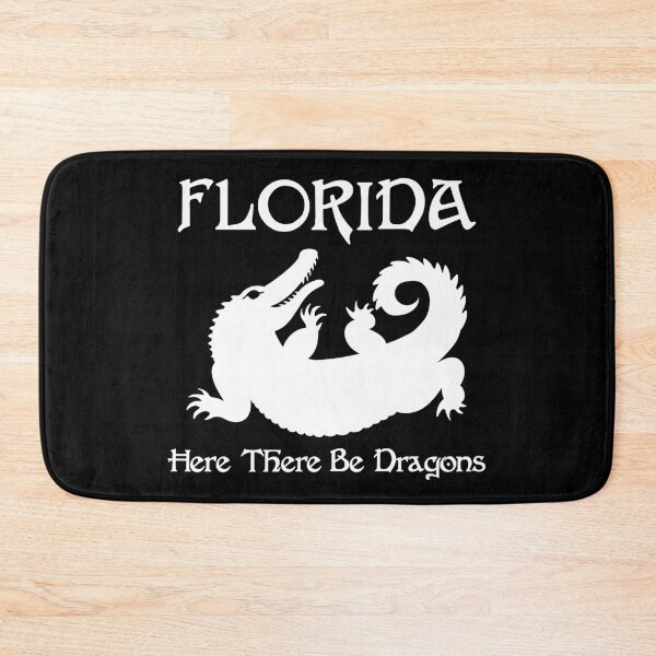 Item preview, Florida Alligator Here There Be Dragons (White Text) designed and sold by GatorDesign.