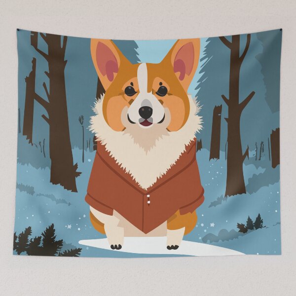 Item preview, Winter coat corgi designed and sold by Corgi-at-night.