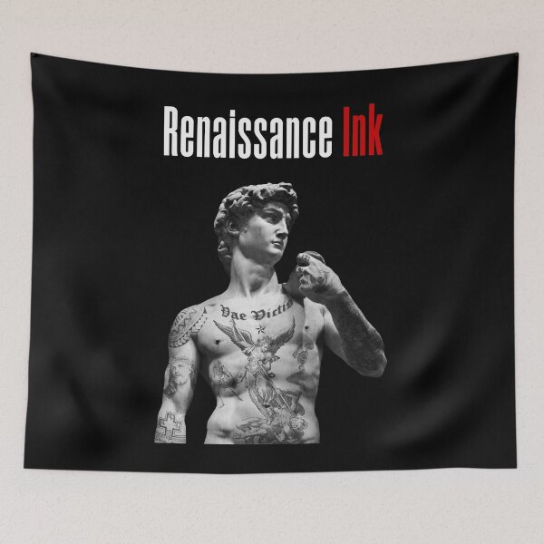 Item preview, Renaissance Ink | Tattooed David Body Statue - Tattooed Statue Of David  designed and sold by MadeByRobots.