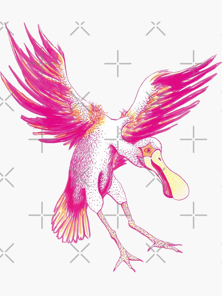 Thumbnail 3 of 3, Sticker, Tropical Spoonbills :: Pineapples and Palm Tree Lilly Pulitzer Inspired :: I love when you ruffle my feathers designed and sold by tinaschofield.