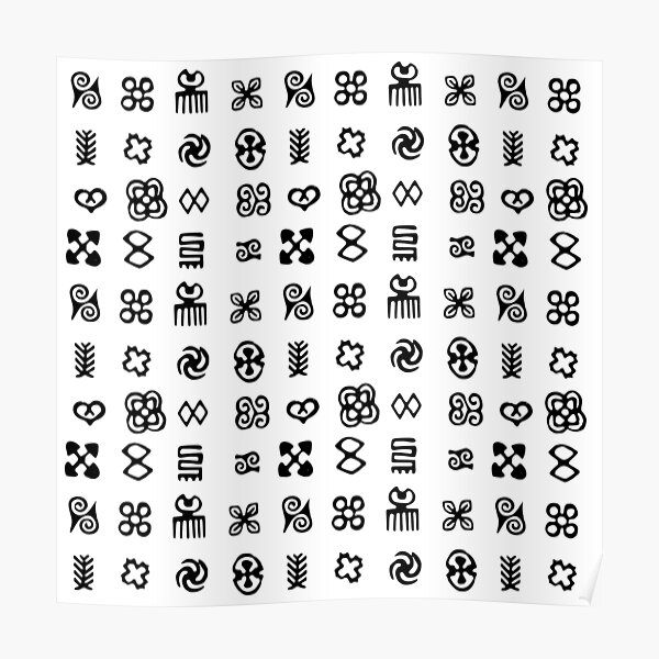 "Adinkra Symbols From West Africa" Poster For Sale By Almdrs | Redbubble