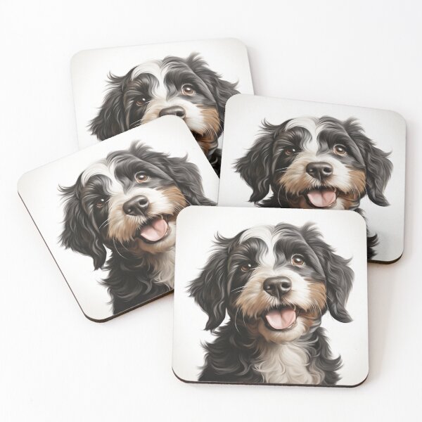 Item preview, Cute Bernedoodle Puppy Portrait designed and sold by SipandStan.