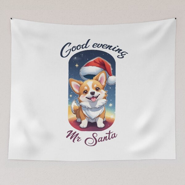 Item preview, "Good evening Mr Santa" Corgi designed and sold by Music-matter.