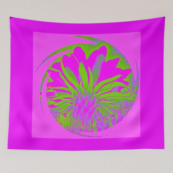 Item preview, Whimsical abstract neon Pink Cactus flower by Iritof designed and sold by iritof.
