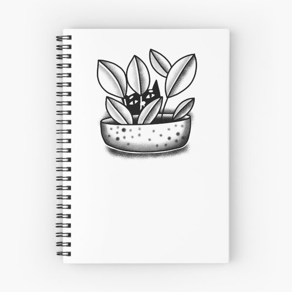 Item preview, Tattoo style cat watching you through indoor plants designed and sold by jazzydevil.