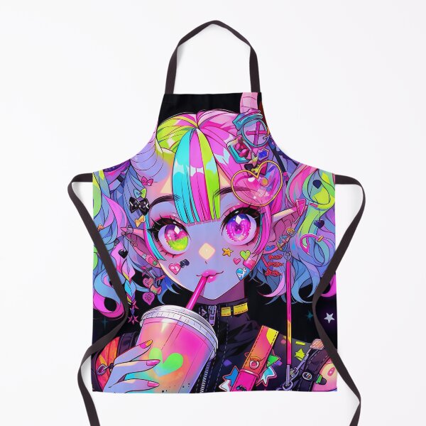 Item preview, Adorable Bright Neon Harajuku Demon Anime Girl designed and sold by bubblegoth.