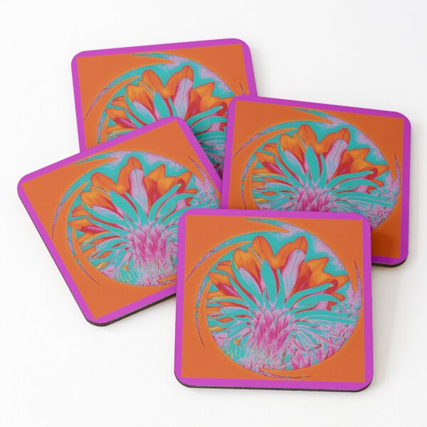 Item preview, Whimsical Boho Chic orange-pink-turquoise Cactus flower by Iritof designed and sold by iritof.