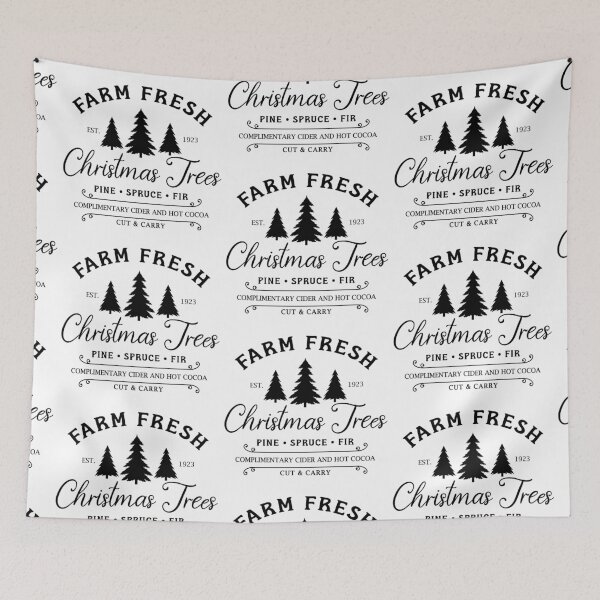 Item preview, Farm Fresh Christmas Trees Design in black designed and sold by Susan-Marie220.