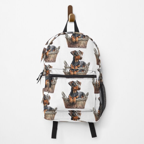 Item preview, Doberman  Pinscher in woven basket  designed and sold by PawsandPages.