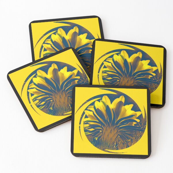 Item preview, Whimsical abstract neon Yellow Cactus flower by Iritof designed and sold by iritof.