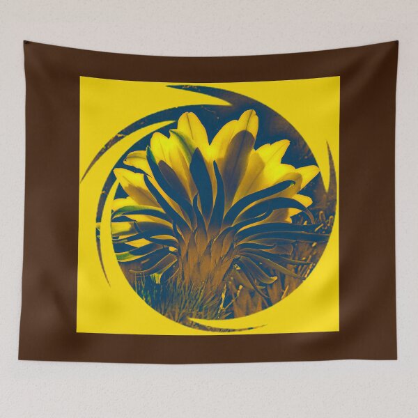 Item preview, Whimsical abstract neon Yellow Cactus flower by Iritof designed and sold by iritof.