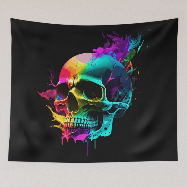 Item preview, Colorful Skull Artwork designed and sold by Ink-Elegance.