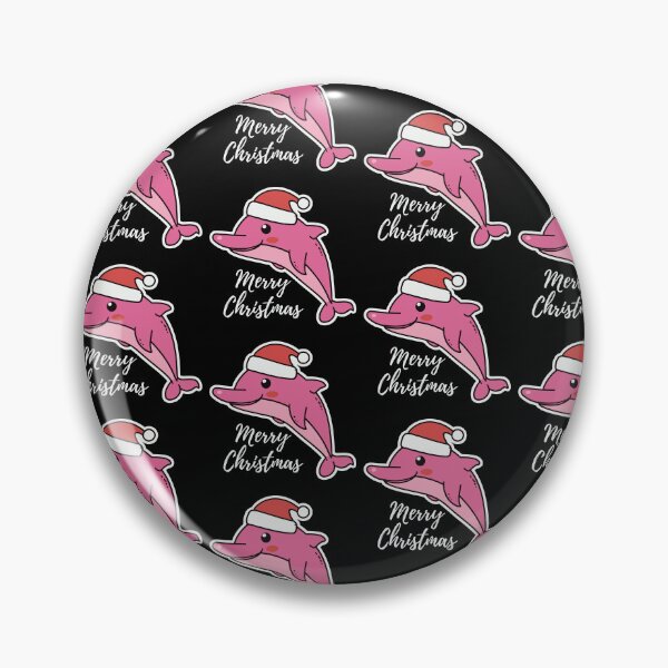 Item preview, river pink dolphin wearing a santa hat designed and sold by The  Knick Knack Nook.