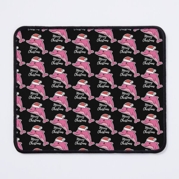 Item preview, river pink dolphin wearing a santa hat designed and sold by The  Knick Knack Nook.