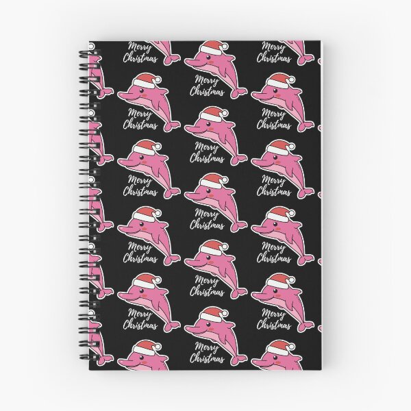 Item preview, river pink dolphin wearing a santa hat designed and sold by The  Knick Knack Nook.