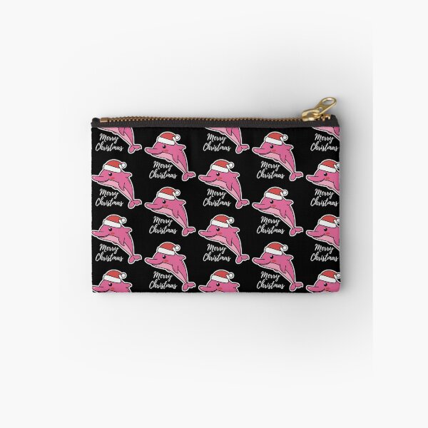 Item preview, river pink dolphin wearing a santa hat designed and sold by The  Knick Knack Nook.