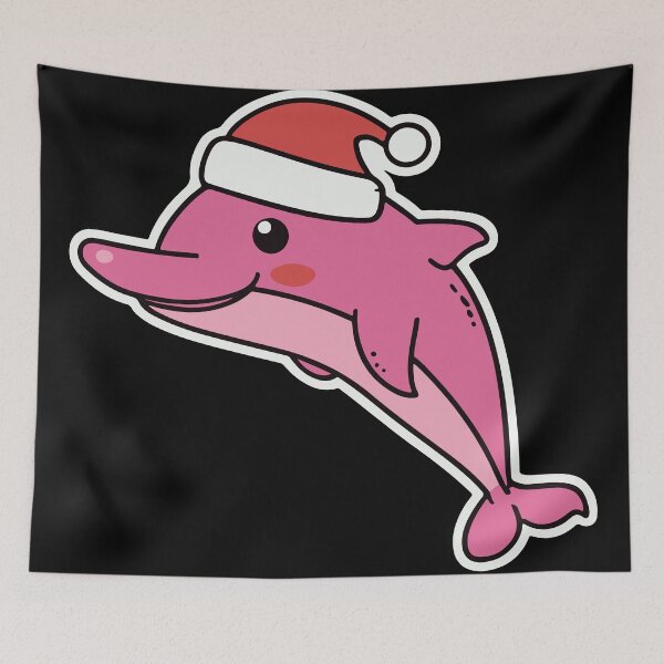 Item preview, river pink dolphin christmas designed and sold by The  Knick Knack Nook.