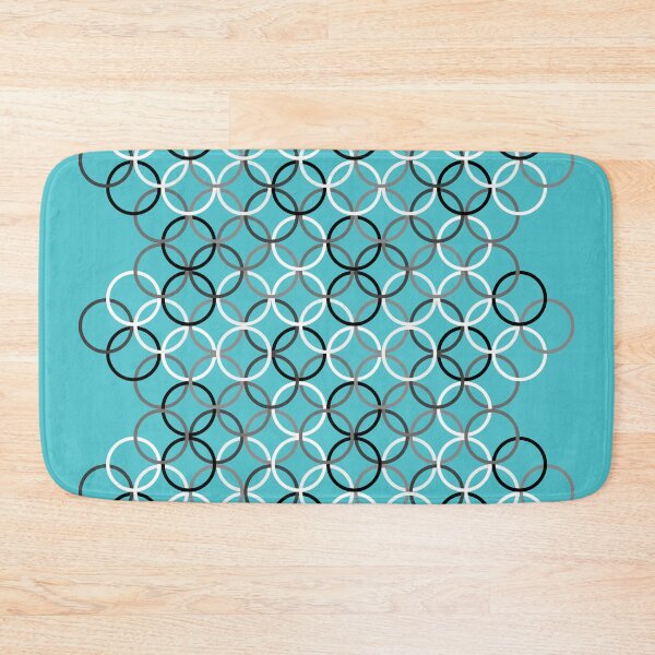 Item preview, Black and White Circlets Aqua designed and sold by Bellewood222.