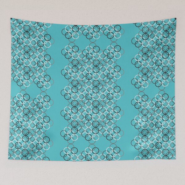 Item preview, Black and White Circlets Aqua designed and sold by Bellewood222.
